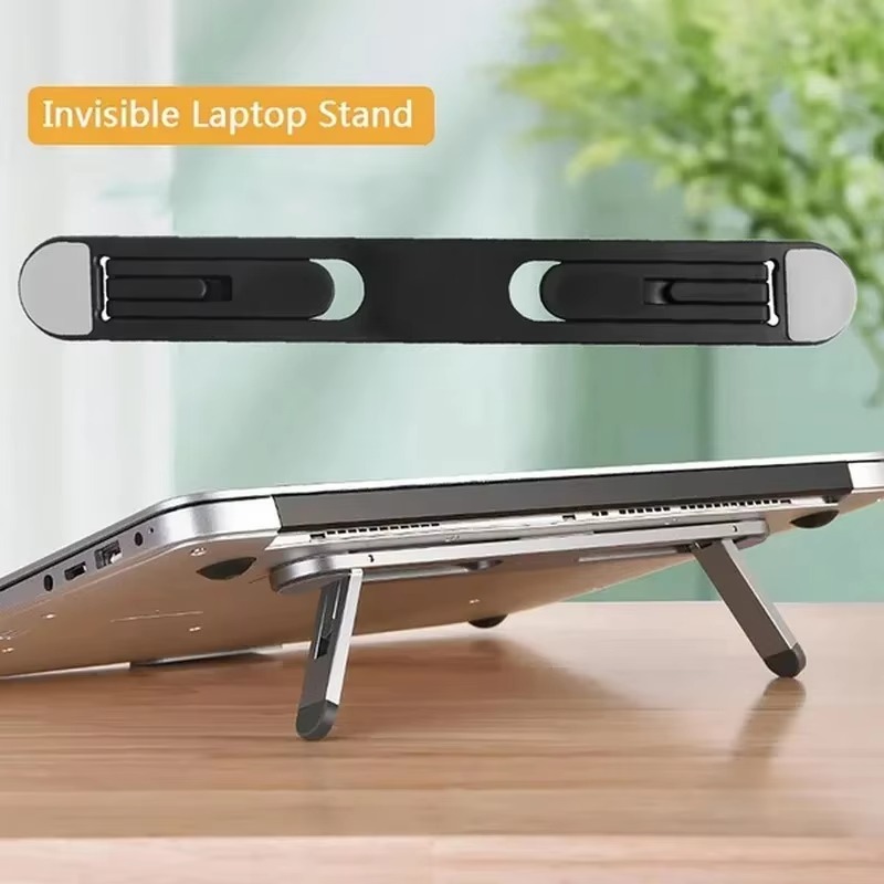 Laptop Accessories Cooling Pad - ขายึดแล็ปท็อป แผ่นรองแล็ปท็อปแบบปรับได้ ฐานรองแท็บเล็ตกันลื่นแบบพับได้ ฐานรองระบายความร้อน อุปกรณ์เสริมขาตั้งแล็ปท็อป