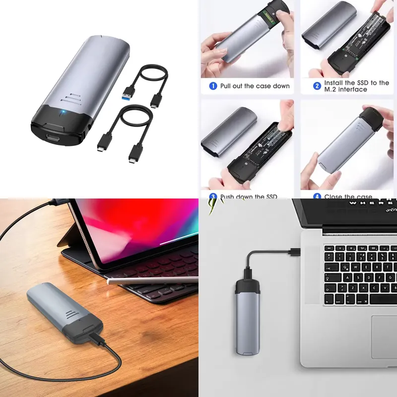 External Nvme Ssd - กล่องใส่ M2 NVMe SSD 10Gbps อลูมิเนียม