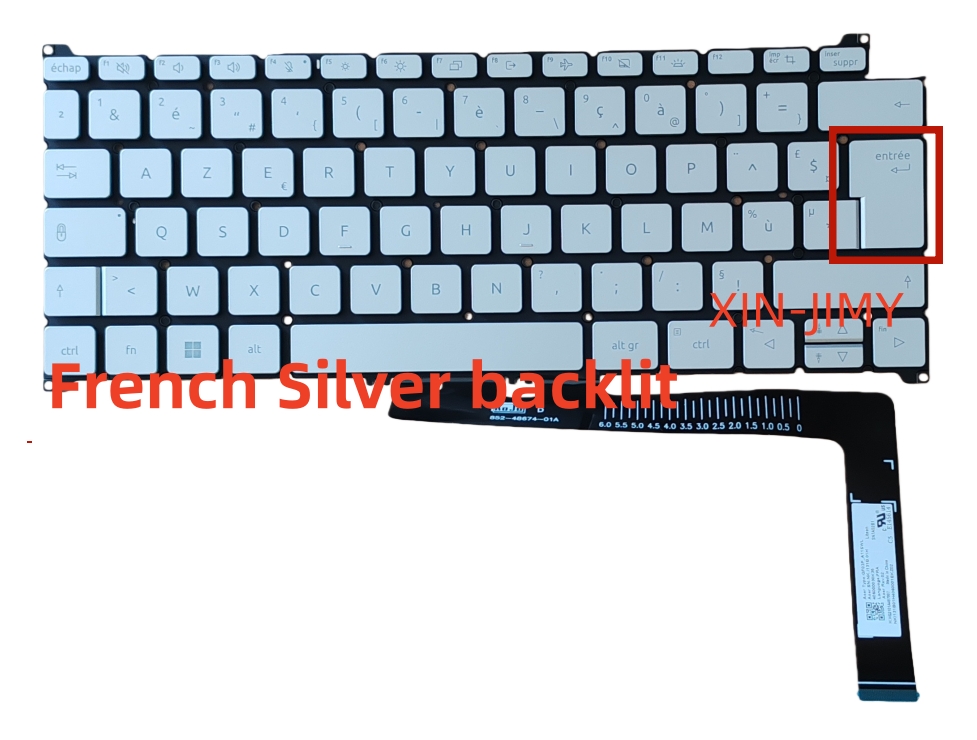Laptop Accessories Acer - แป้นพิมพ์ภาษาฝรั่งเศสแบบ Azerty พร้อมไฟแบ็คไลท์สีเงิน สำหรับแล็ปท็อป Acer Swift