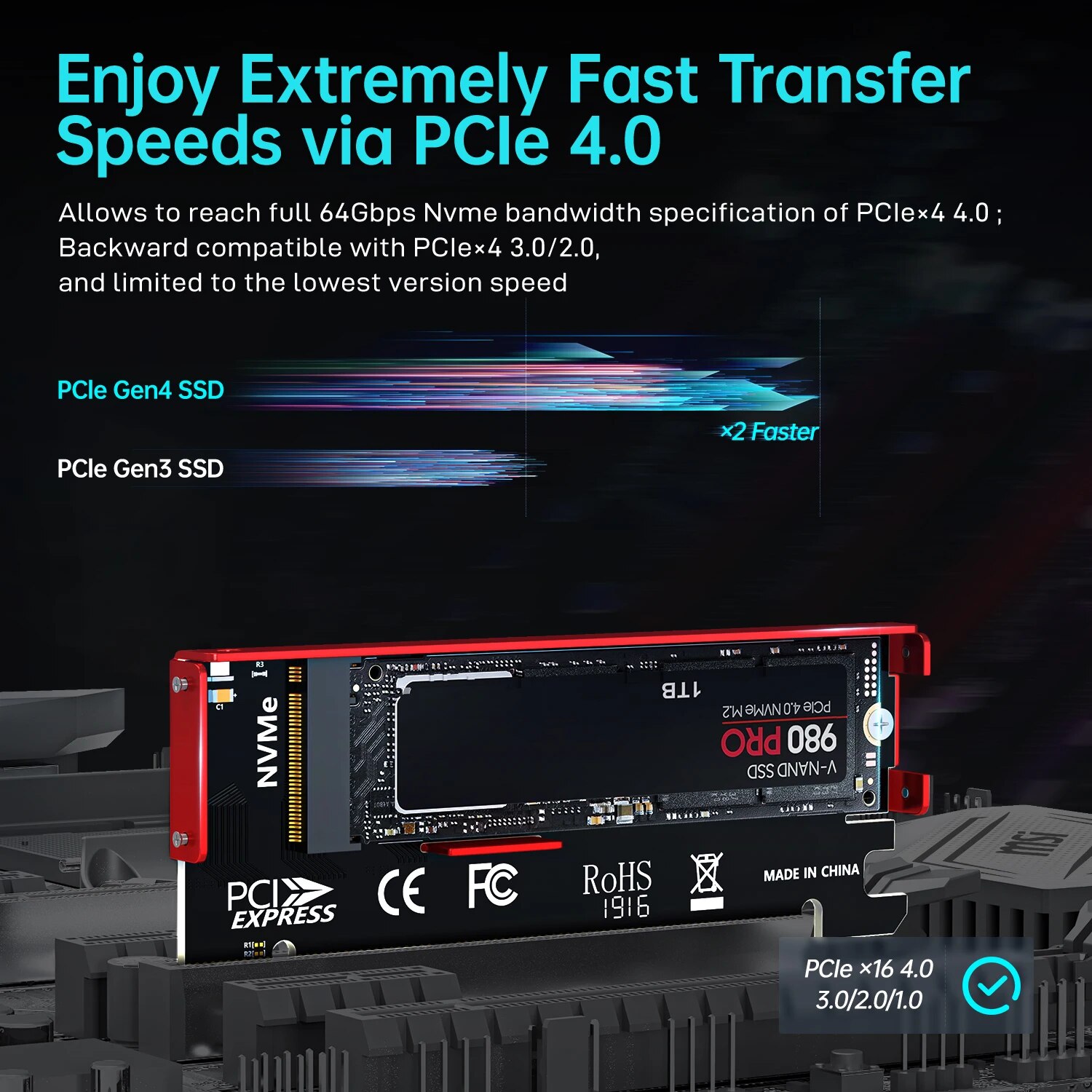JEYI M.2 NVMe TO PCIe 4.0อะแดป - Samsung Ssd 980 Pro บทวิจารณ์และราคา